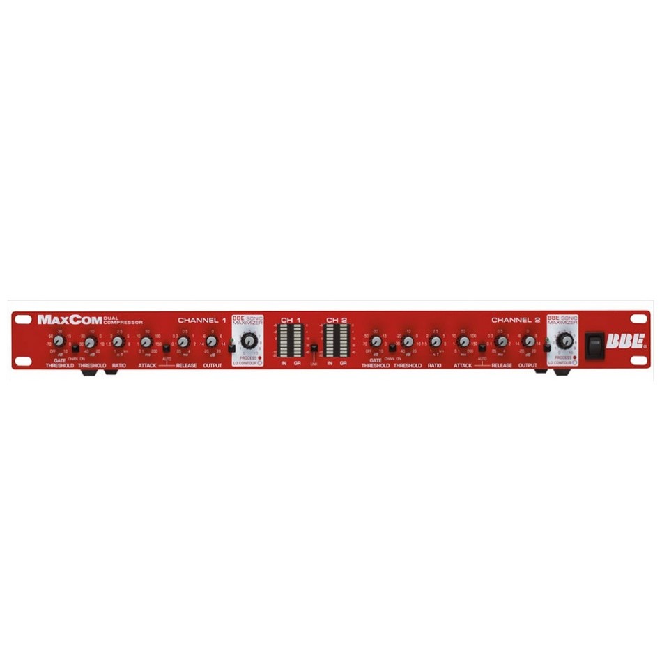 BBE MaxCom Dual-Channel Compressor, Limiter and Gate with Sonic Maximizer BBE MaxCom Dual-Channel Compressor, Limiter and Gate with Sonic Maximizer