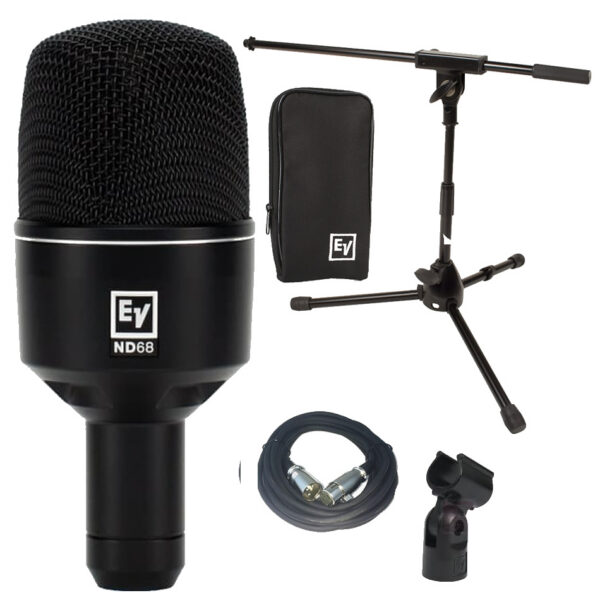EV ND68 Kick Drum Mic Bundle w/ Boom Stand & 20' XLR