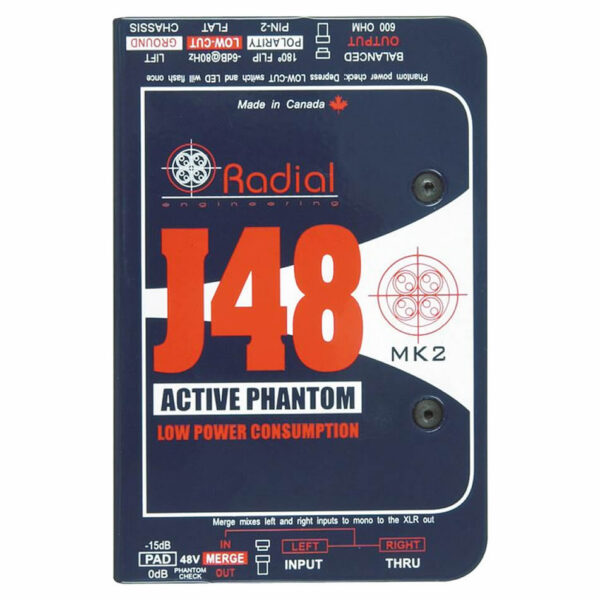 Radial J48 Active DI Box – 48V Phantom Powered